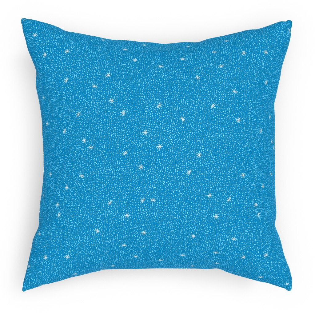 Holiday Hygge Snowflakes Pillow, Woven, Black, 18x18, Single Sided, Blue