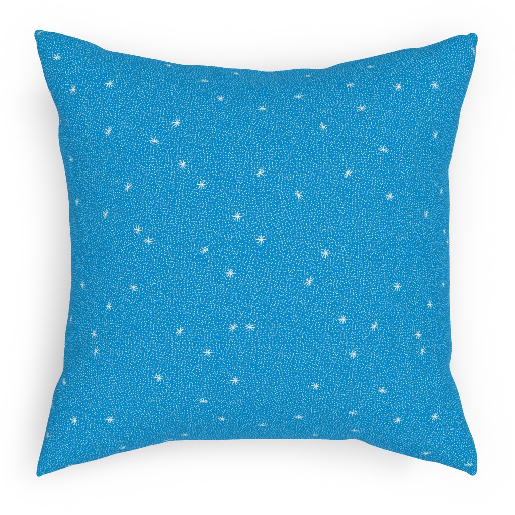 Holiday Hygge Snowflakes Pillow, Woven, Black, 18x18, Single Sided, Blue, True Blue