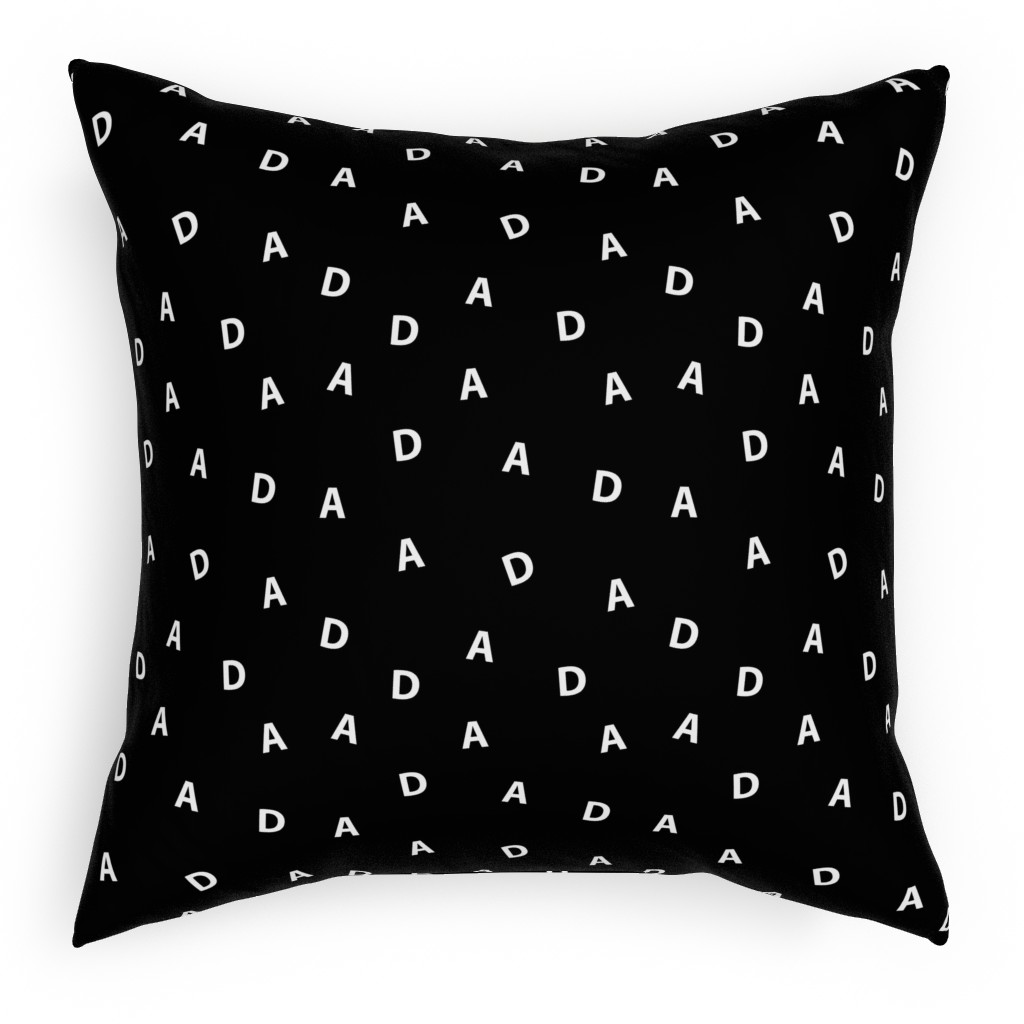 Sweet Dad Typography - Black and White Pillow, Woven, Black, 18x18, Single Sided, Black, Black