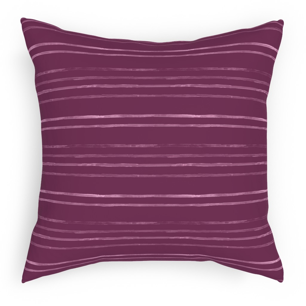 Take Flight Stripe - Rasberry Pillow, Woven, Black, 18x18, Single Sided, Purple, Purple