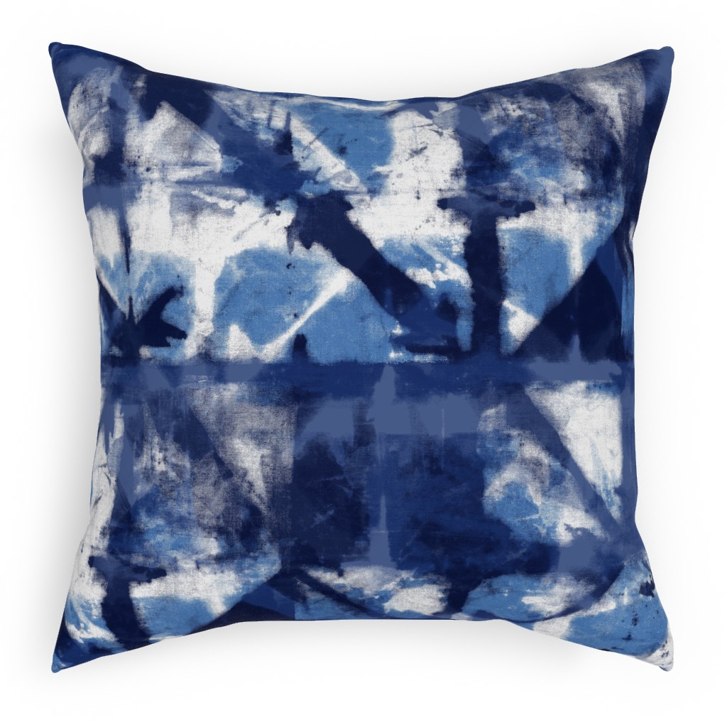 Shibori - Indigo Pillow, Woven, Black, 18x18, Single Sided, Blue
