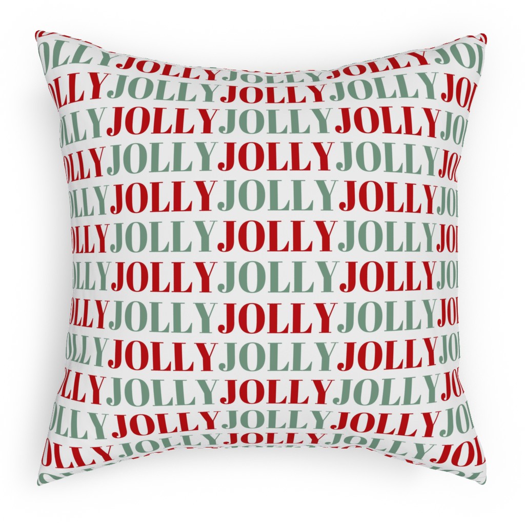 Jolly Print - Red and Green Pillow, Woven, Black, 18x18, Single Sided, Red