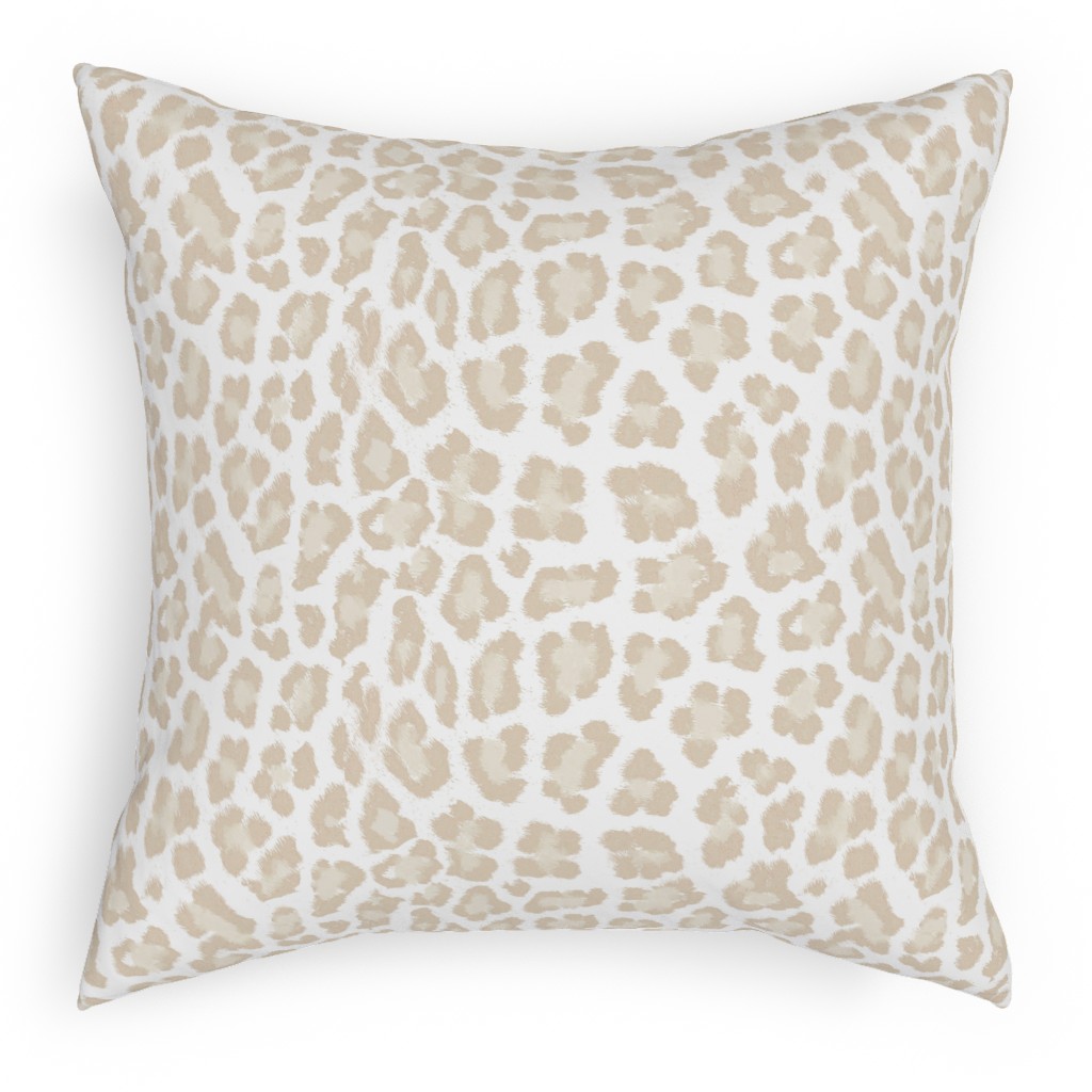 Natural Leopard - Beige Pillow, Woven, Black, 18x18, Single Sided, Beige