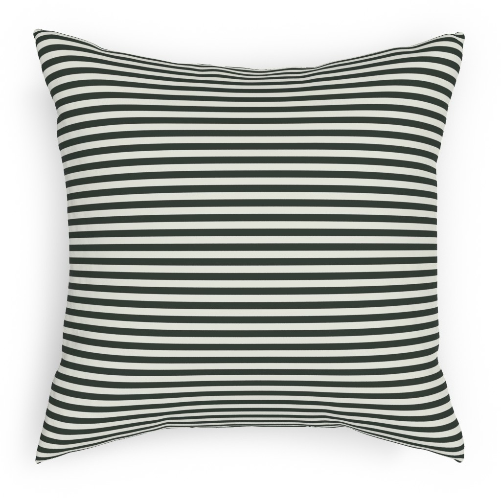 Stripe - Black and Cream Pillow, Woven, Black, 18x18, Single Sided, Black