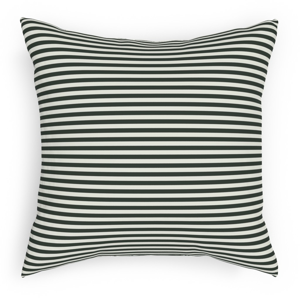 Stripe - Black and Cream Pillow, Woven, Black, 18x18, Single Sided, Black, Black