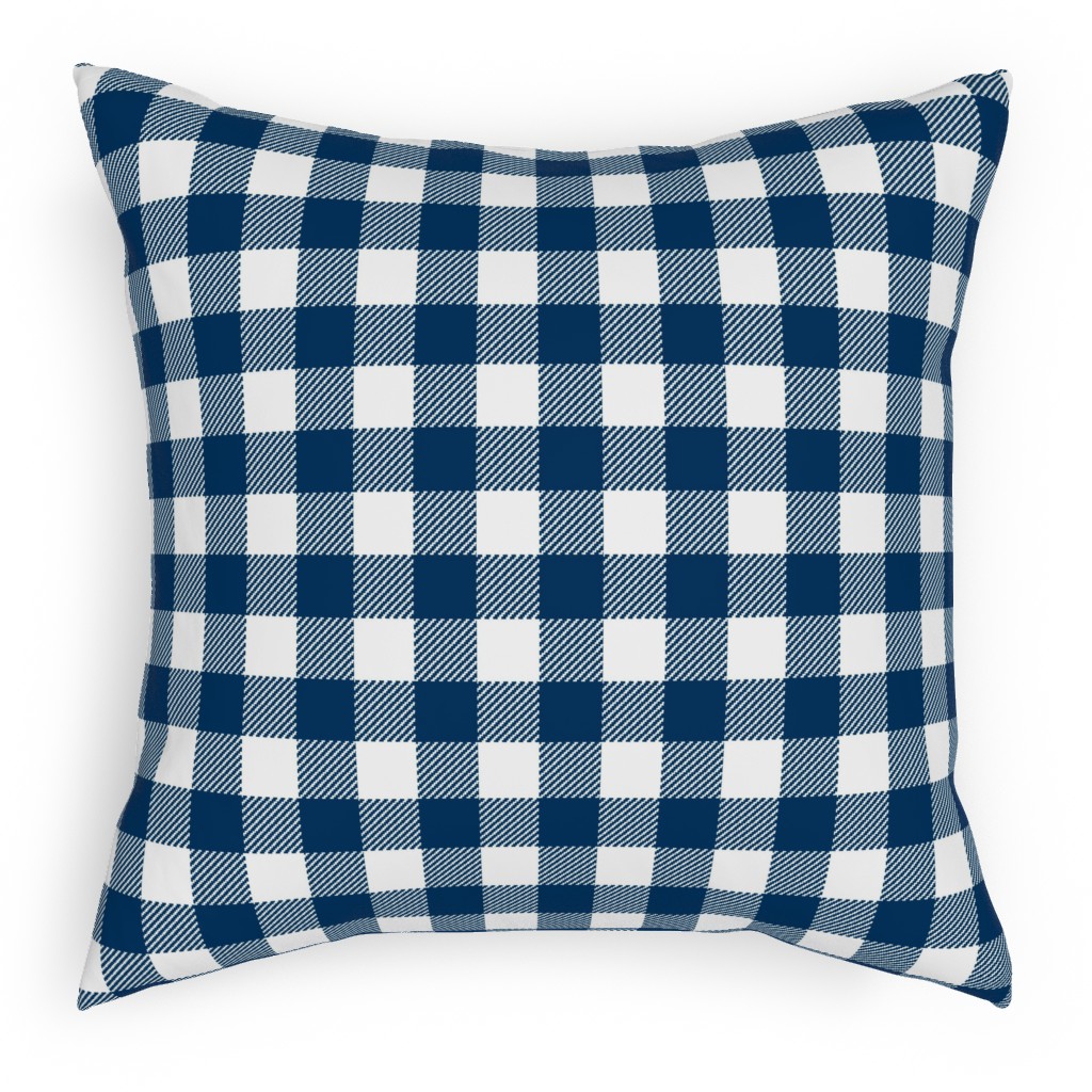 Buffalo Plaid Pillow, Woven, Black, 18x18, Single Sided, Blue