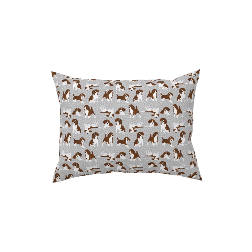 Beagle Dog Pillow, Woven, Black, 12x16, Single Sided, Gray
