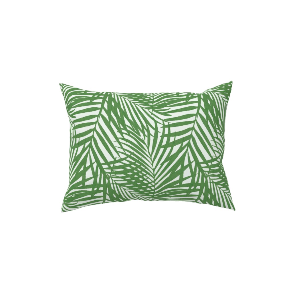 Watercolor Fronds - Green Pillow, Woven, Black, 12x16, Single Sided, Green