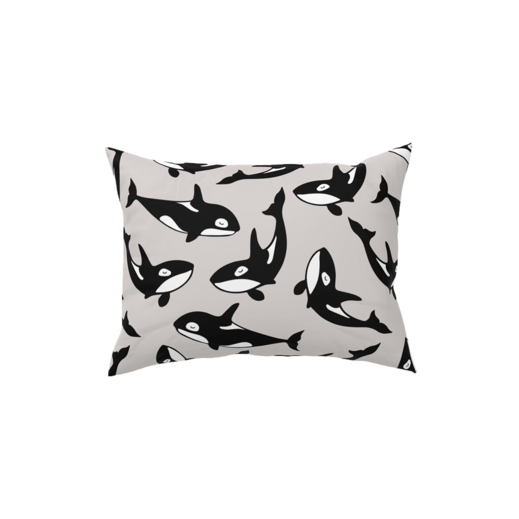 Orca Pillow, Woven, Black, 12x16, Single Sided, Beige, Smoke