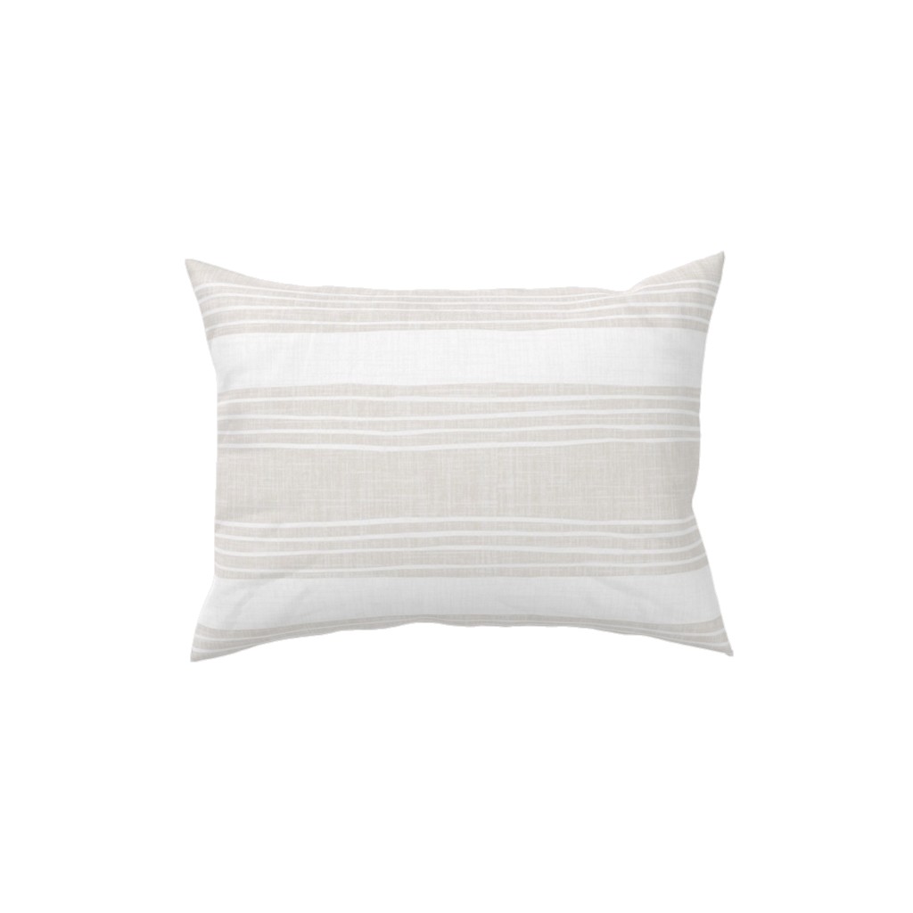 Rustic Stripe - Taupe Pillow, Woven, Black, 12x16, Single Sided, Beige, Pearl