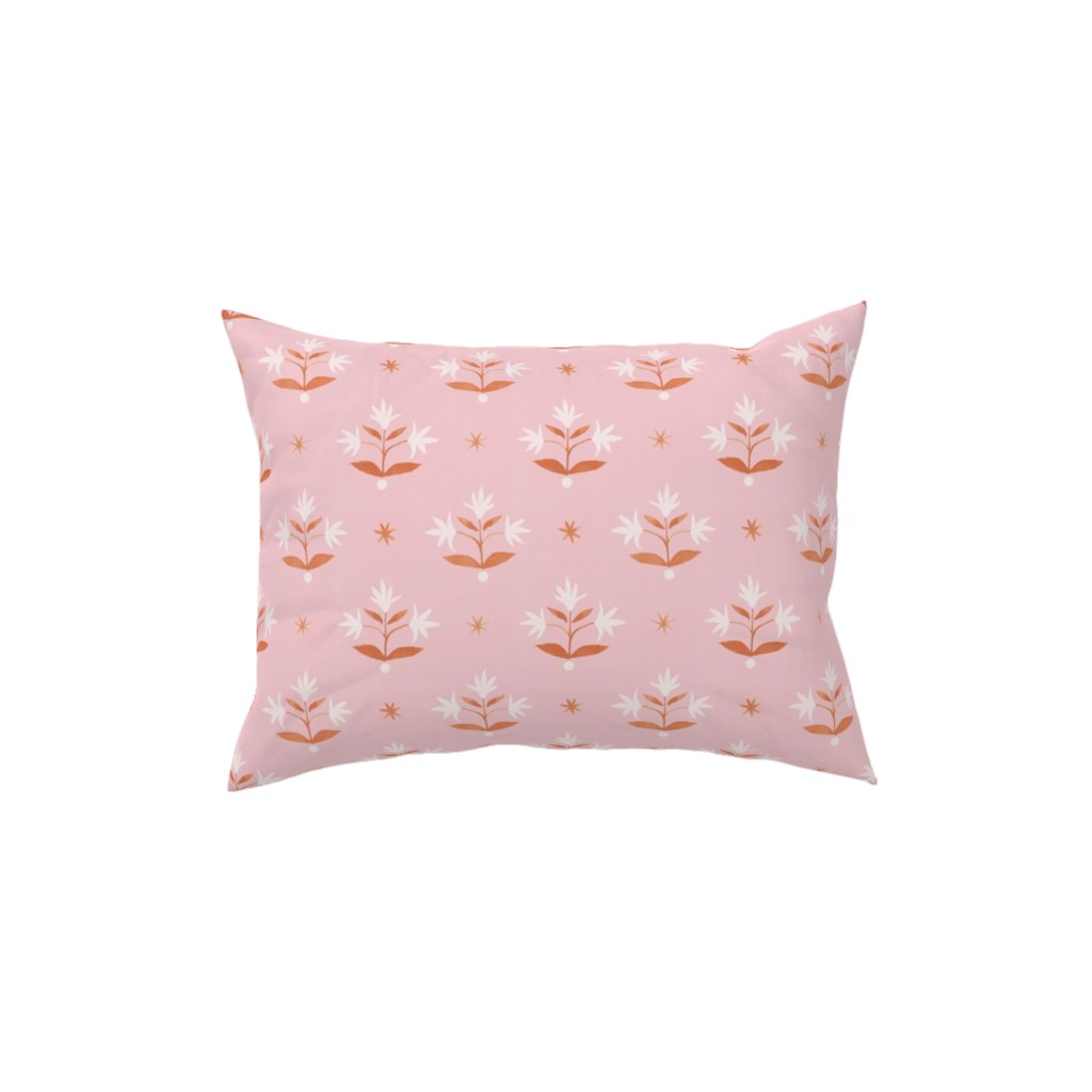 Thistle Stars - Pink and Orange Pillow, Woven, Black, 12x16, Single Sided, Pink, Bright Pink
