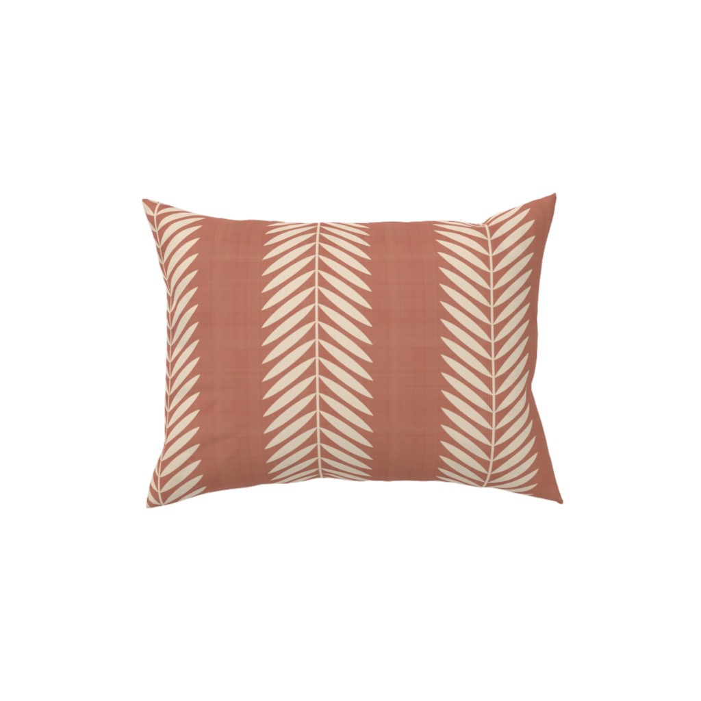 Laurel Leaf Stripe Pillow, Woven, Black, 12x16, Single Sided, Pink, Nutmeg