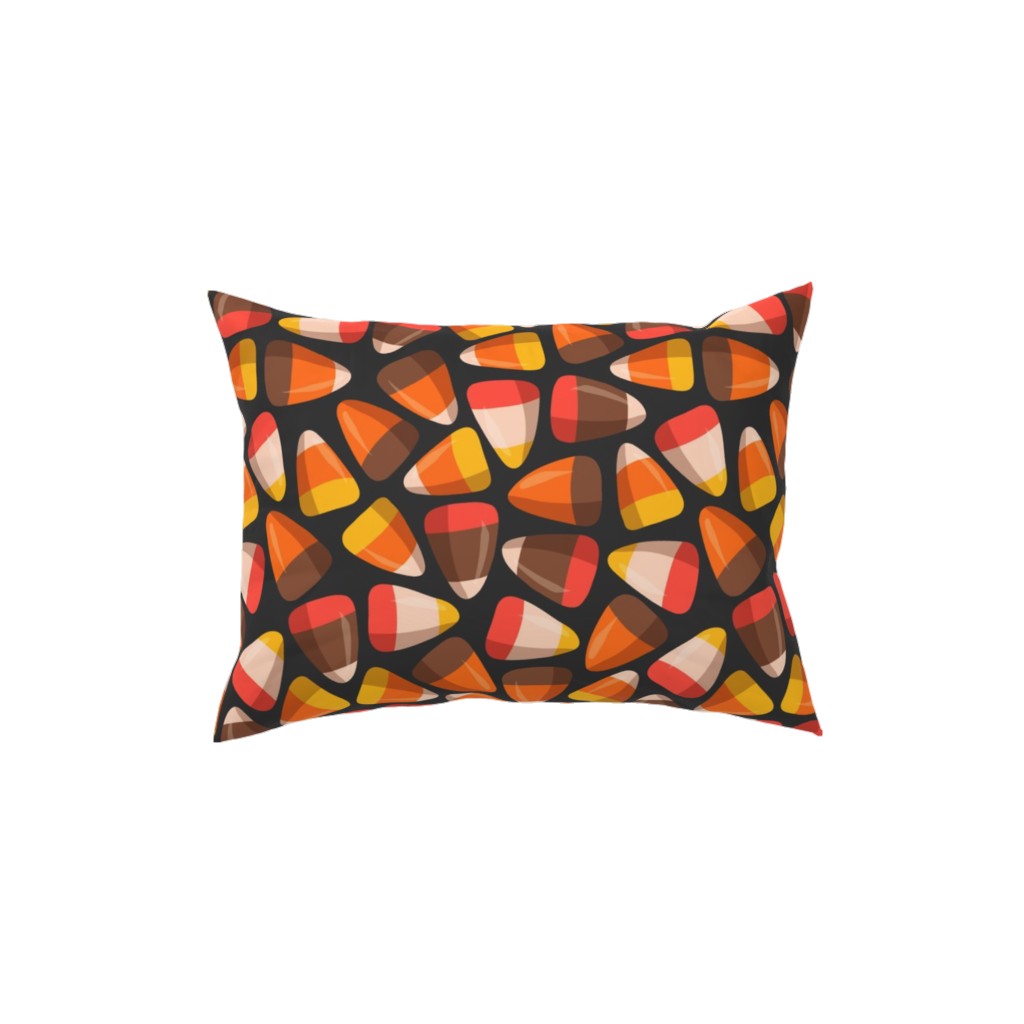 Candy Corn - Midnight Pillow, Woven, Black, 12x16, Single Sided, Orange
