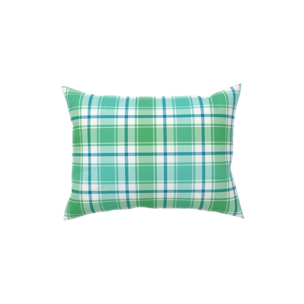 Blue And Green Plaid Pillow