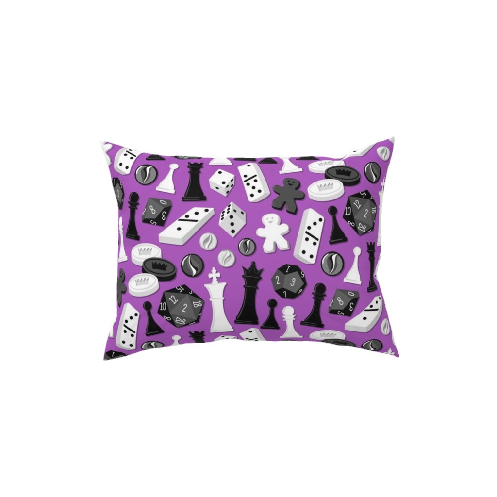 Game on Pillow, Woven, Black, 12x16, Single Sided, Purple, Grape