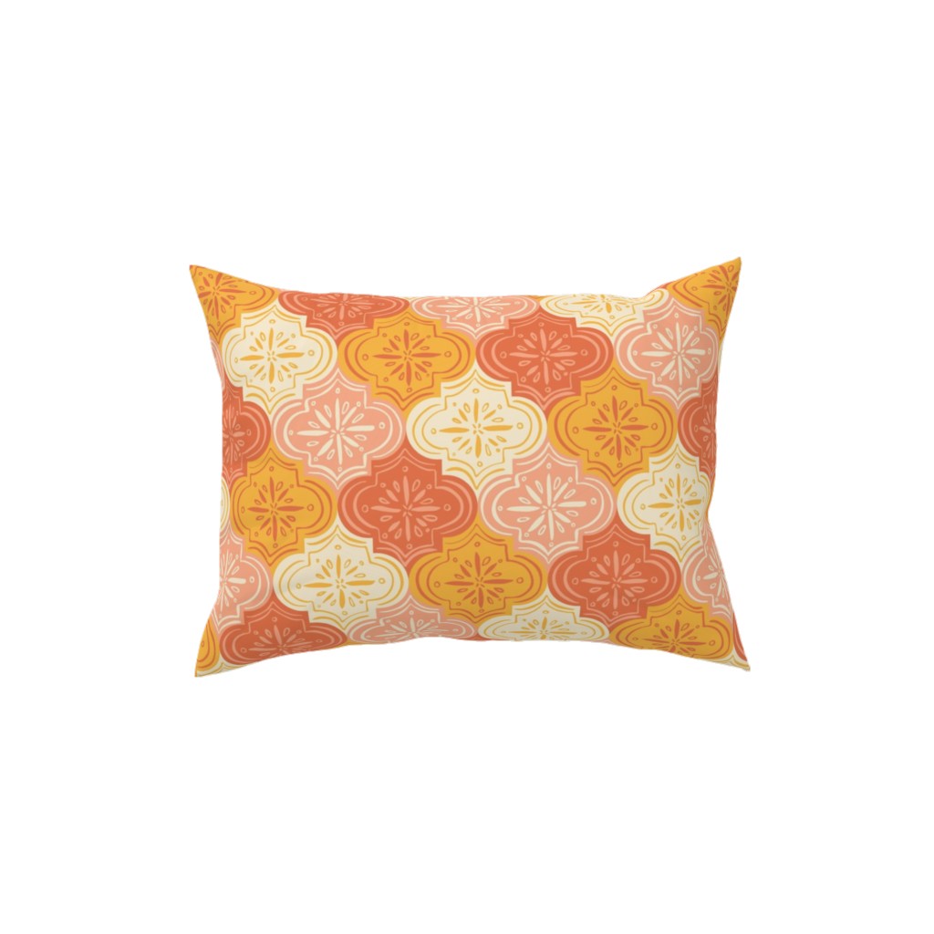 Arabesque - Warm Pillow, Woven, Black, 12x16, Single Sided, Orange, Orange