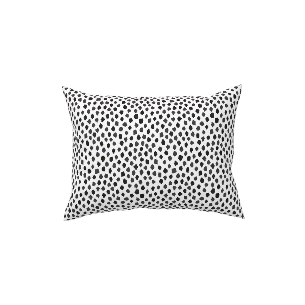 Inky Spots - Black and White Pillow, Woven, Black, 12x16, Single Sided, White