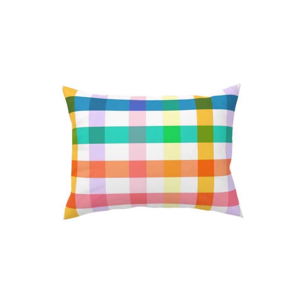 Joyful Summer Picnic Gingham - Multi Pillow, Woven, Black, 12x16, Single Sided, Multicolor