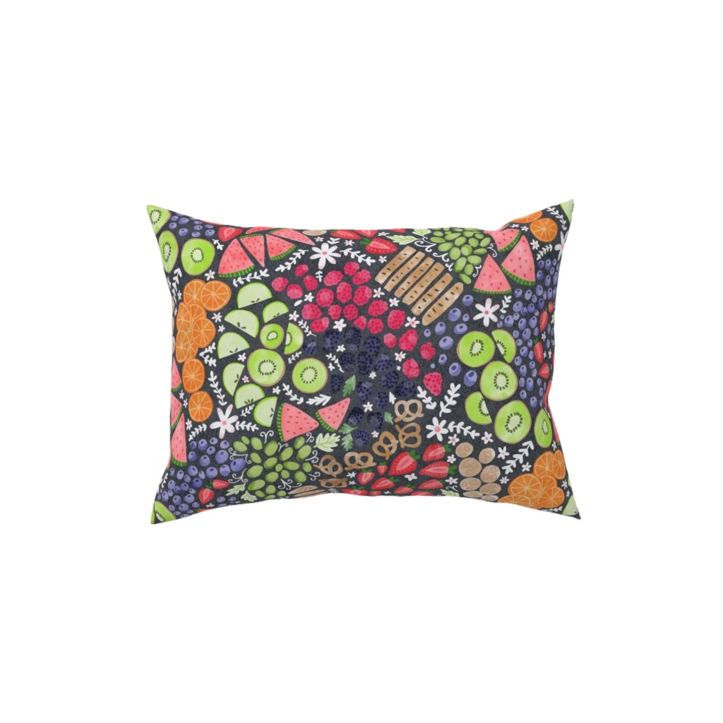 Fruity Medley Picnic Pillow, Woven, Black, 12x16, Single Sided, Multicolor