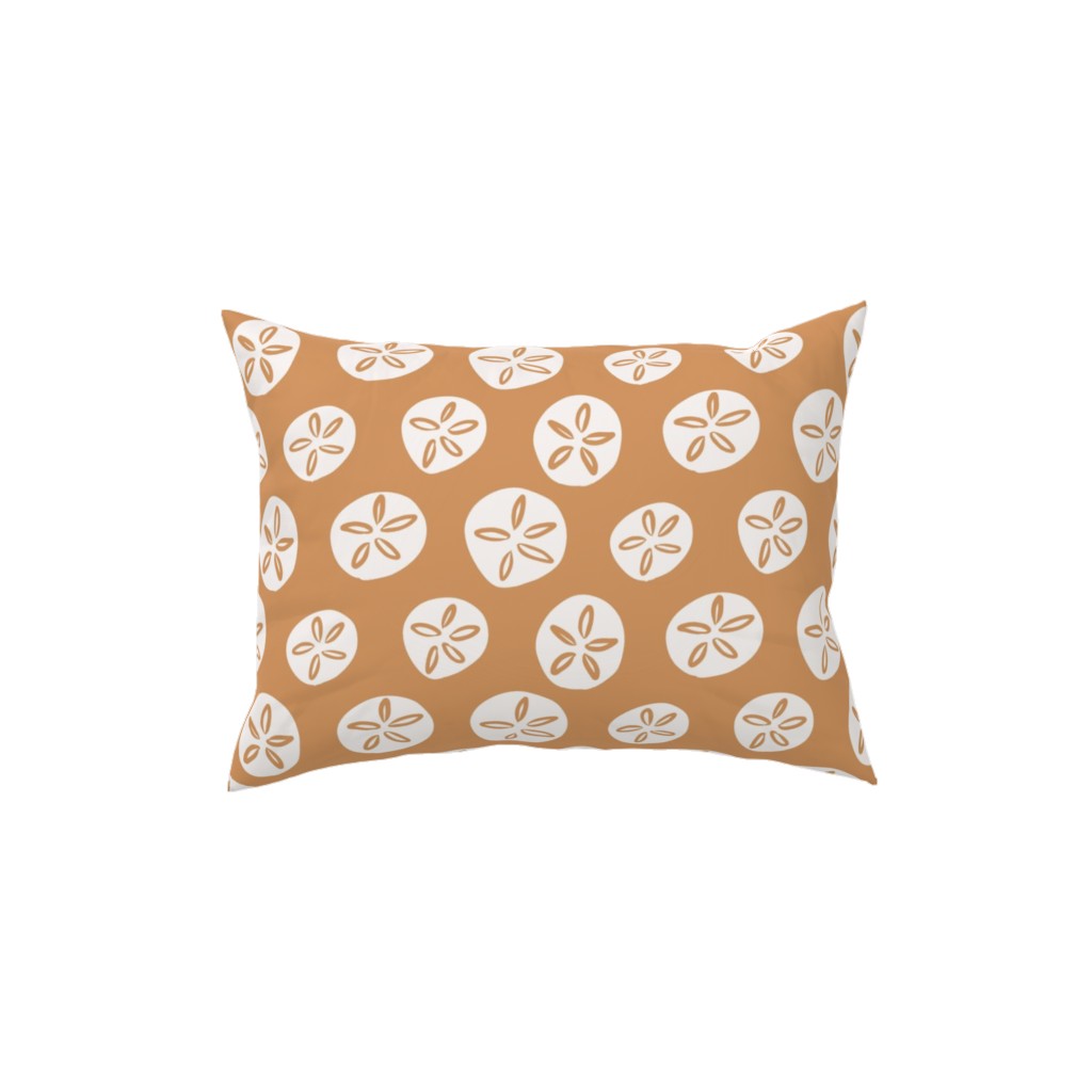 Sand Dollar Sea Shells Pillow, Woven, Black, 12x16, Single Sided, Orange