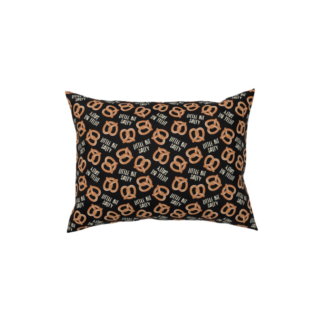 Little Bit Salty - Pretzels - Black Pillow, Woven, Black, 12x16, Single Sided, Black