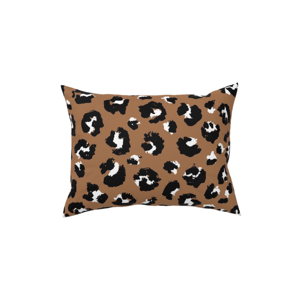 Leopard Spots - Caramel Pillow, Woven, Black, 12x16, Single Sided, Brown