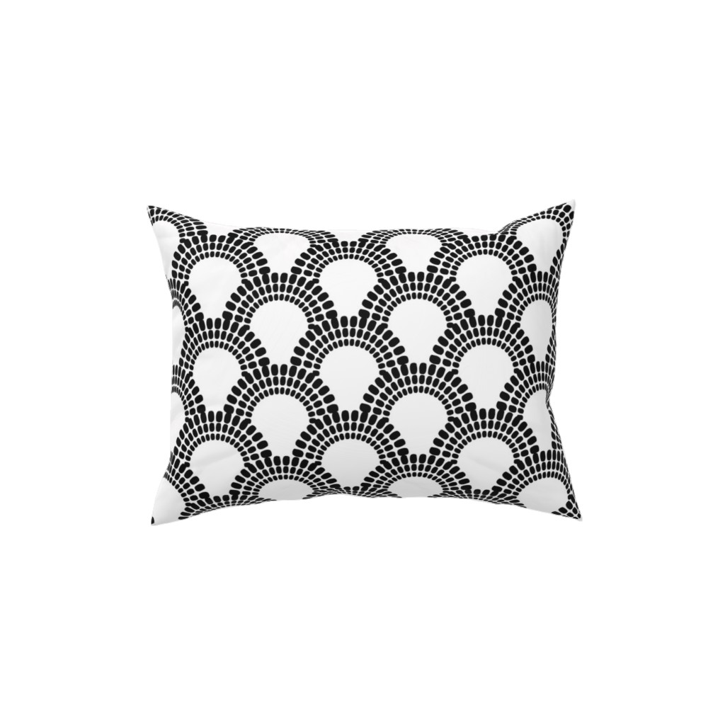 Scallops - Black & White Pillow, Woven, Black, 12x16, Single Sided, Black, Black