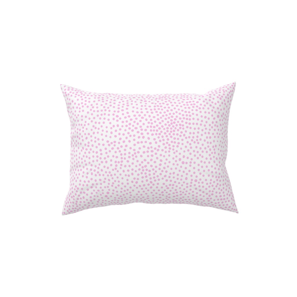 Dot - Happy Pink on White Pillow, Woven, Black, 12x16, Single Sided, Pink