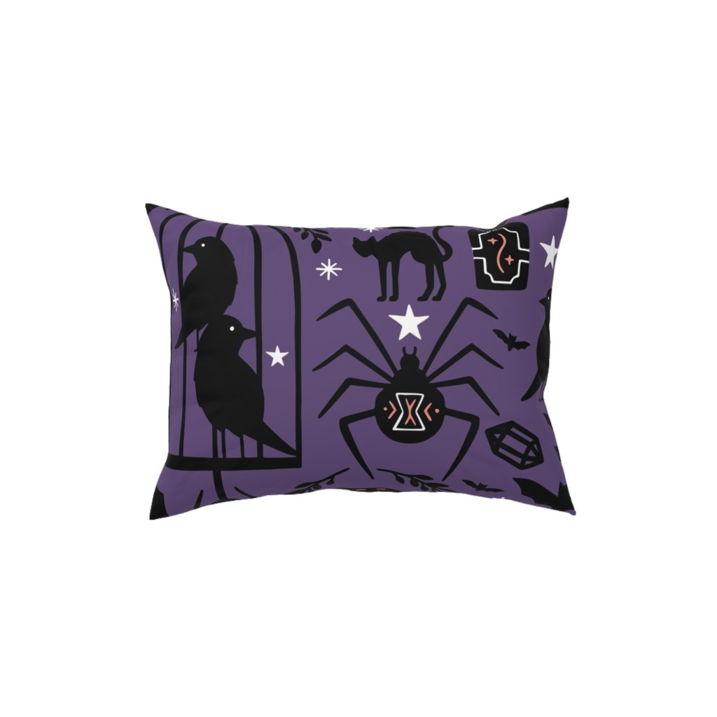 Spooky Witchcraft - Purple Pillow, Woven, Black, 12x16, Single Sided, Purple