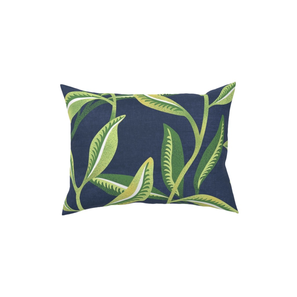 Leafy Vines - Green Pillow, Woven, Black, 12x16, Single Sided, Green, Classic Green
