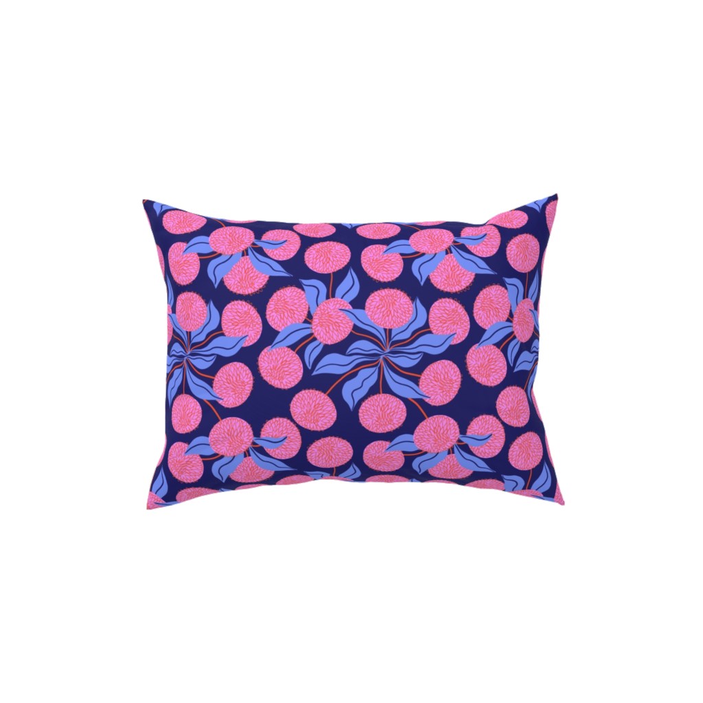 Marigold Pinwheels on Navy Pillow, Woven, Black, 12x16, Single Sided, Multicolor