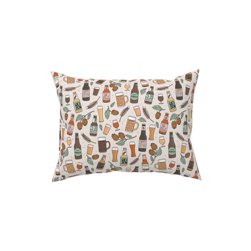 Cheers Craft Beer and Glasses Pillow, Woven, Black, 12x16, Single Sided, Multicolor
