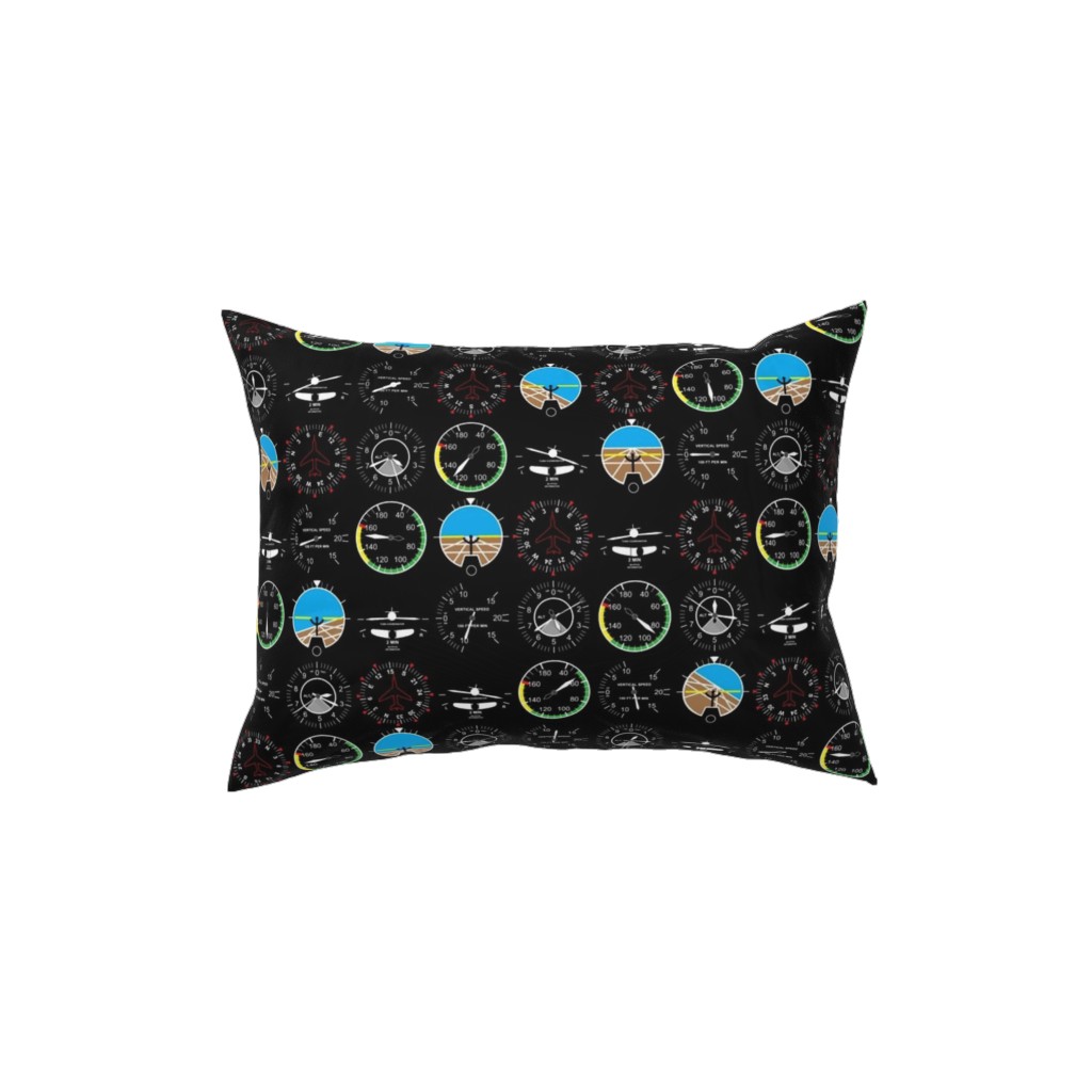 Flight Deck Pillow, Woven, Black, 12x16, Single Sided, Black, Black