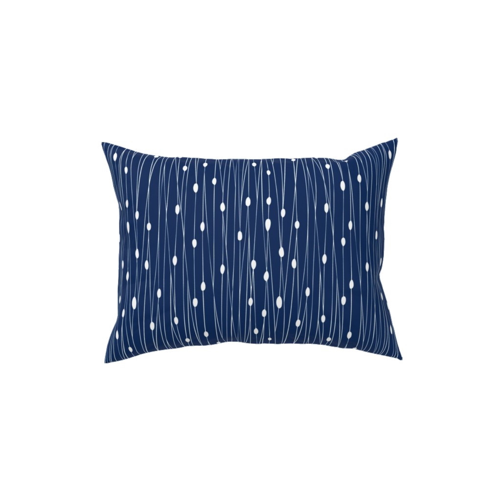 Entangled Geometric Lines Pillow, Woven, Black, 12x16, Single Sided, Blue