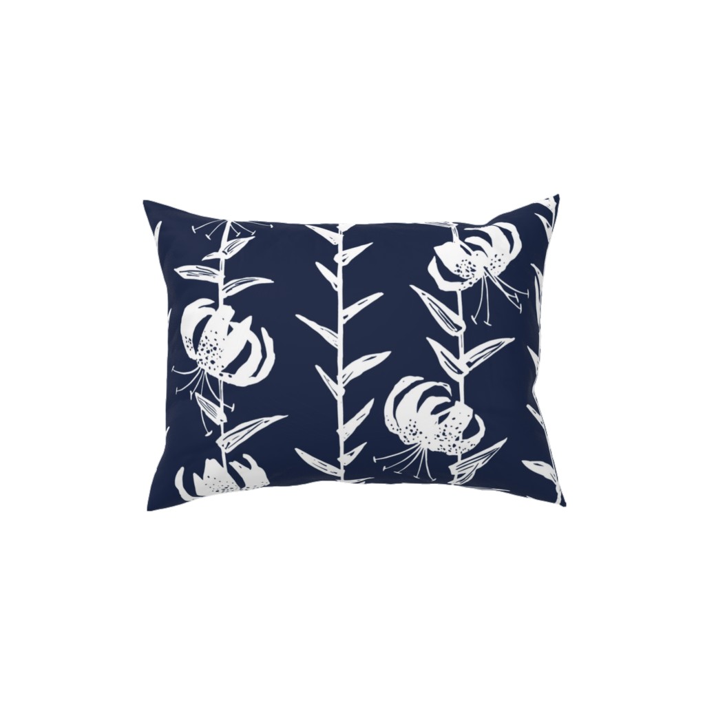 Lily Stripe - Blue Pillow, Woven, Black, 12x16, Single Sided, Blue