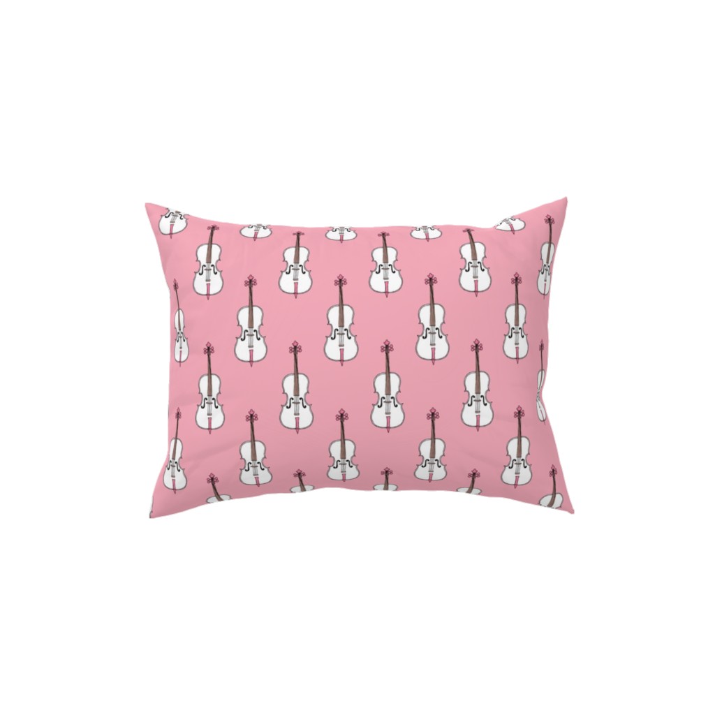 Violins - Pink Pillow, Woven, Black, 12x16, Single Sided, Pink