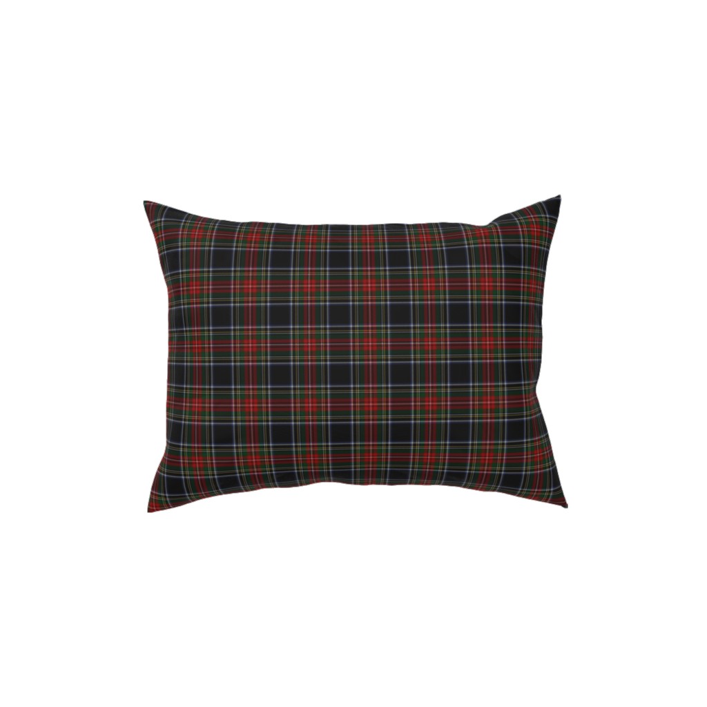 Black Stewart Tartan - Red Pillow, Woven, Black, 12x16, Single Sided, Black