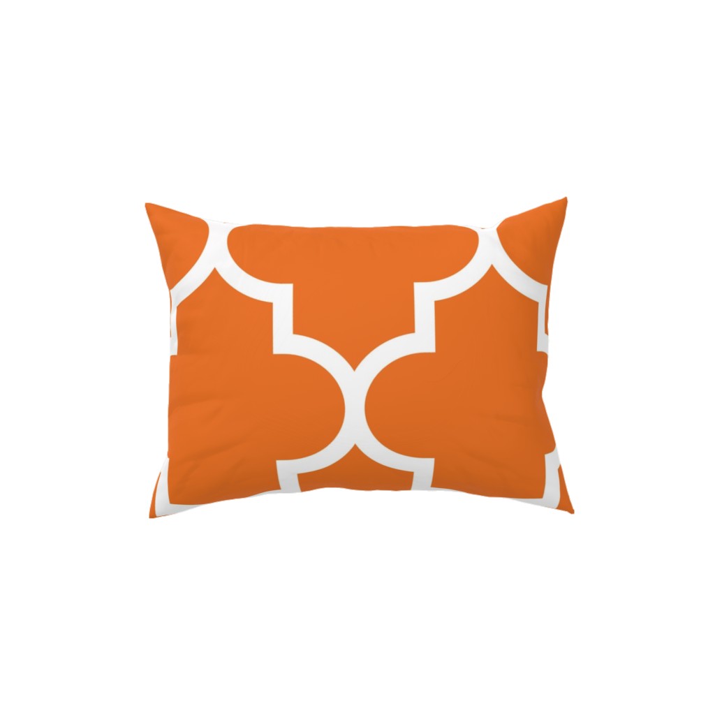Quatrefoil - Orange Pillow, Woven, Black, 12x16, Single Sided, Orange