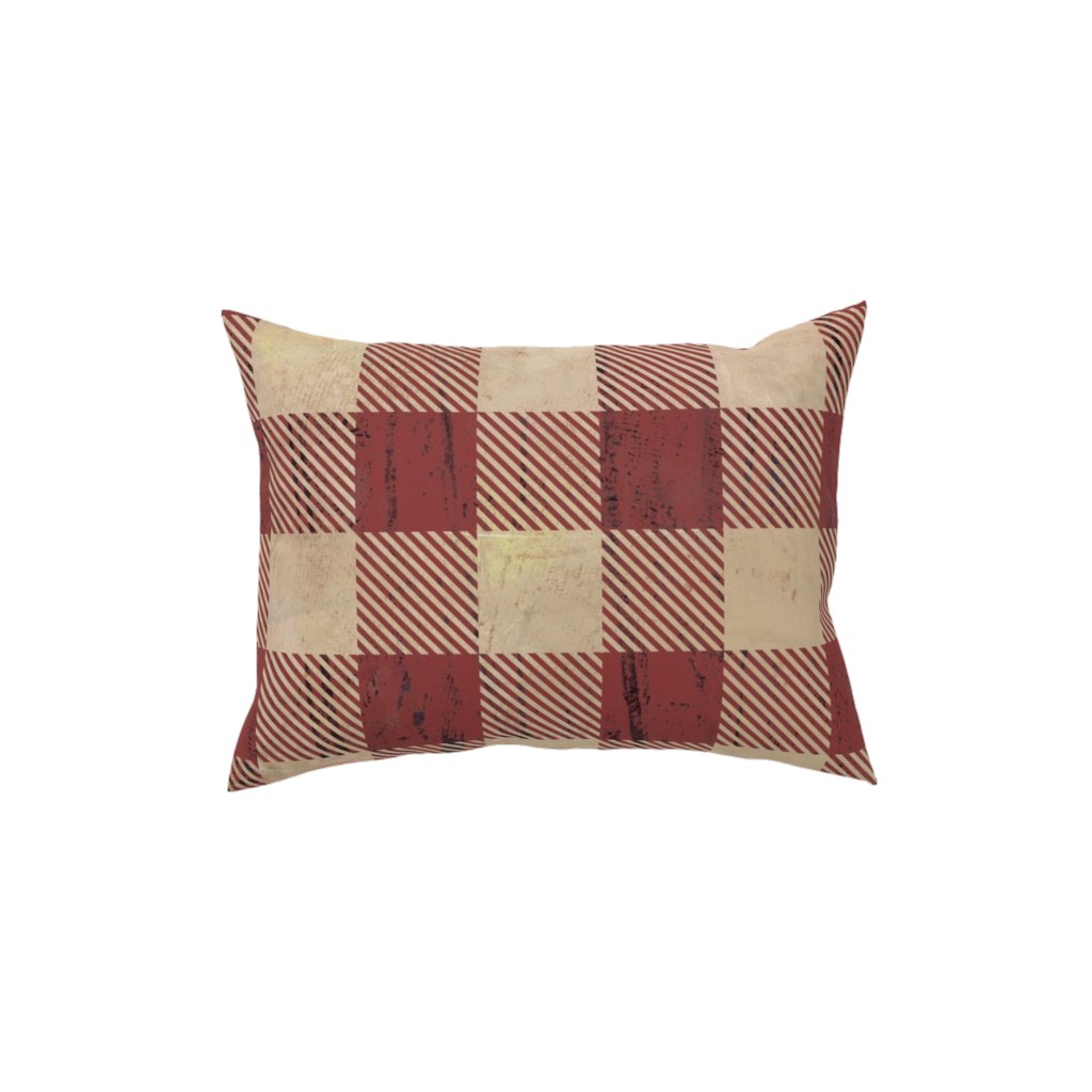 Rustic Buffalo Plaid - Red Pillow, Woven, Black, 12x16, Single Sided, Red