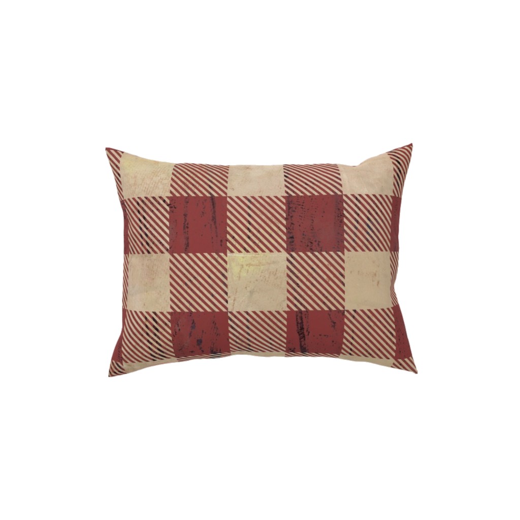 Rustic Buffalo Plaid - Red Pillow, Woven, Black, 12x16, Single Sided, Red, Red