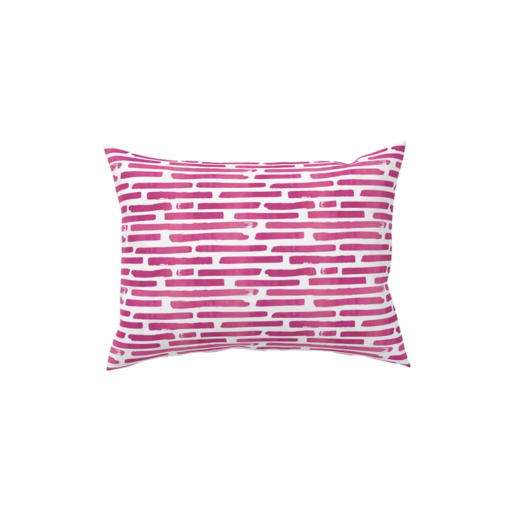 Watercolor Stripes - Berry Pillow, Woven, Black, 12x16, Single Sided, Purple, Purple