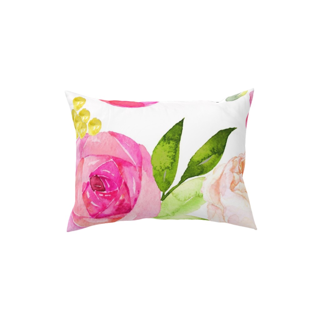 Spring Peonies, Roses, and Poppies - Pink Pillow, Woven, Black, 12x16, Single Sided, Pink
