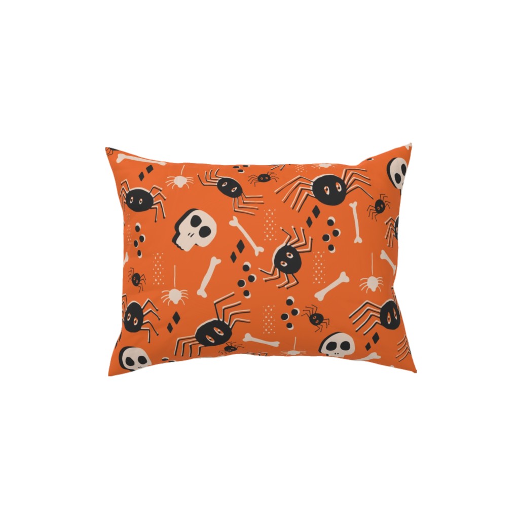 Vintage Halloween - Orange and Black Pillow, Woven, Black, 12x16, Single Sided, Orange