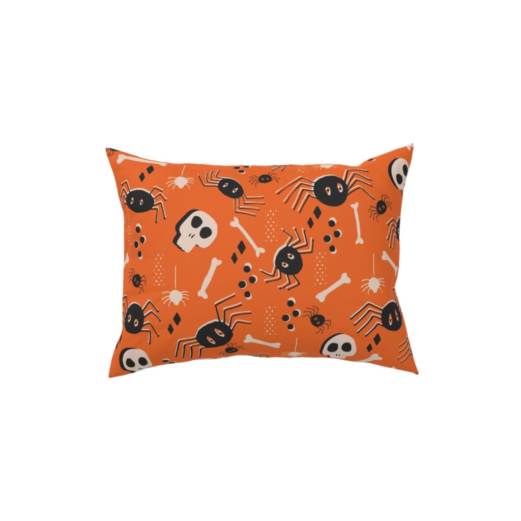 Vintage Halloween - Orange and Black Pillow, Woven, Black, 12x16, Single Sided, Orange, Orange