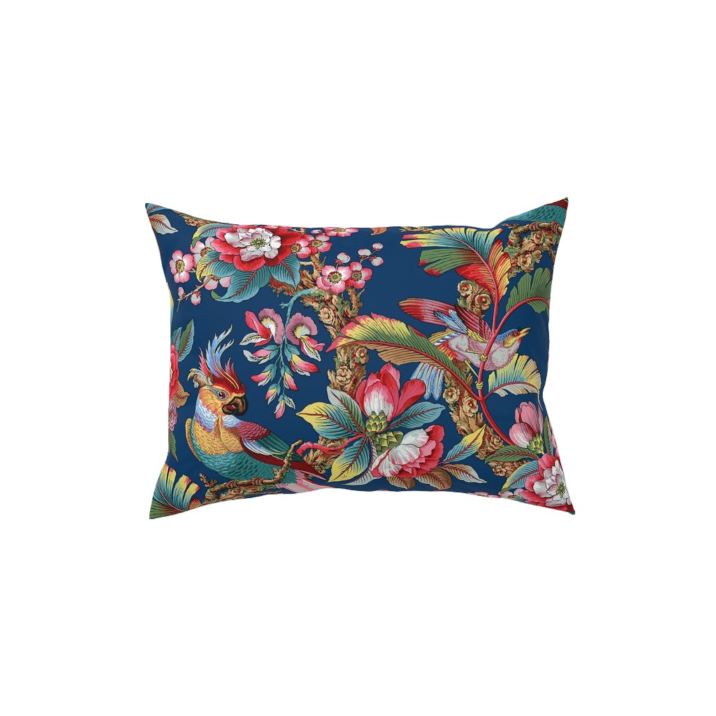 Edwardian Parrot - Bright Pillow, Woven, Black, 12x16, Single Sided, Multicolor