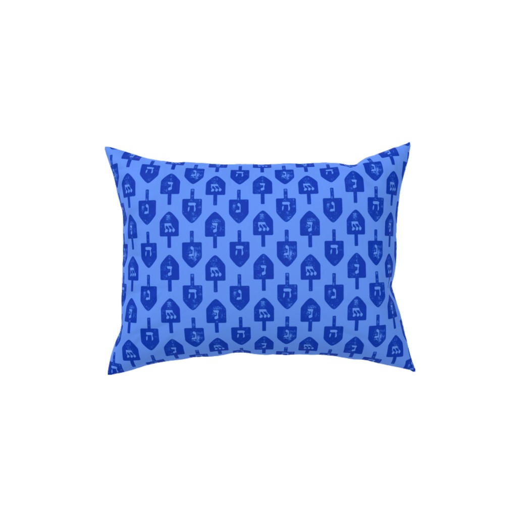 Dreidel - Blue Pillow, Woven, Black, 12x16, Single Sided, Blue