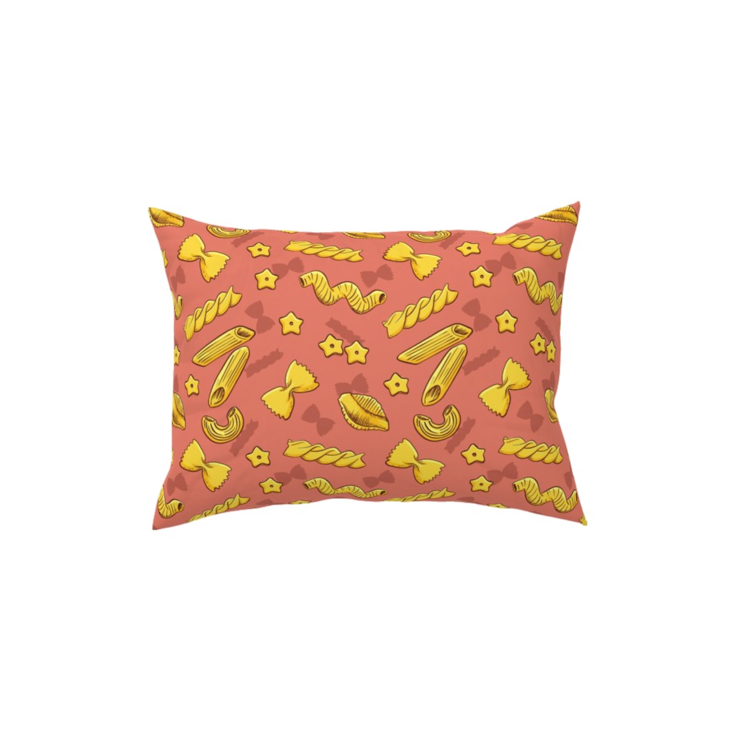 Pasta Pillow, Woven, Black, 12x16, Single Sided, Orange, Light Salmon