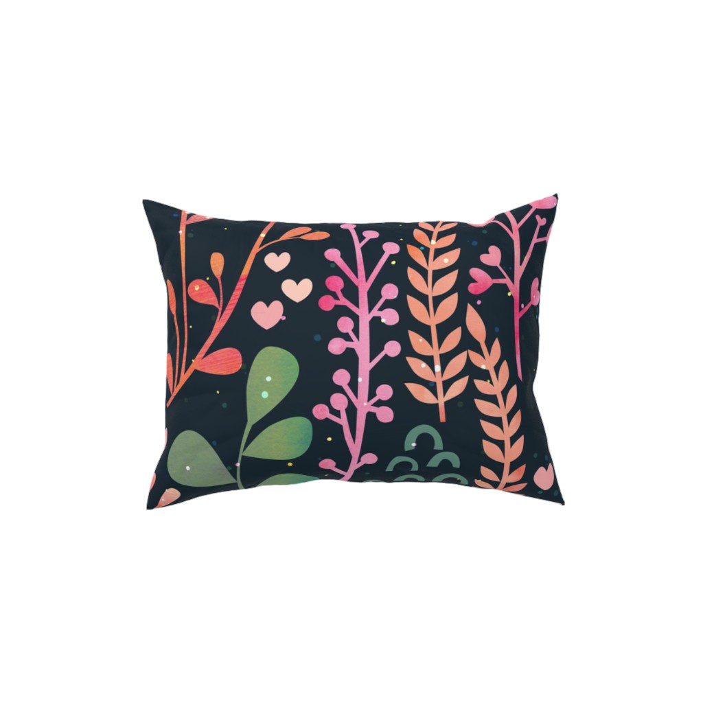 Where Love Grows - Dark Pillow, Woven, Black, 12x16, Single Sided, Multicolor