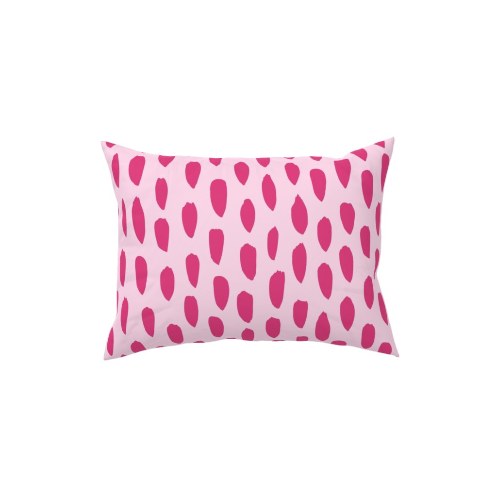 Brushstrokes - Fuchsia and Light Pink Pillow, Woven, Black, 12x16, Single Sided, Pink