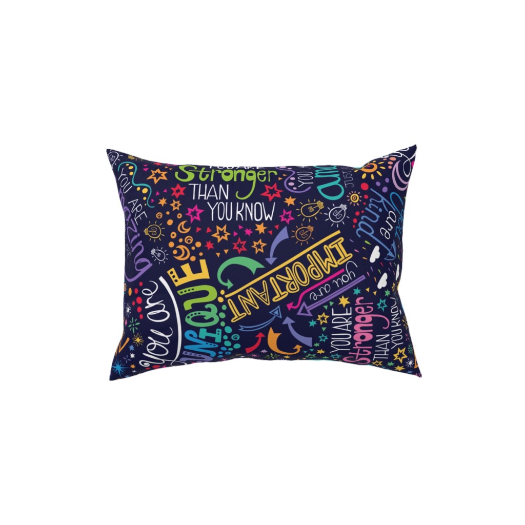 Affirmations Pillow, Woven, Black, 12x16, Single Sided, Multicolor, Black
